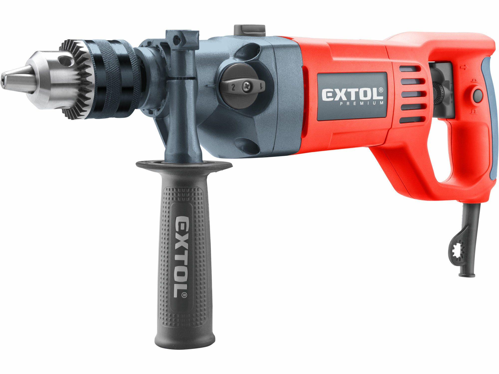 Vŕtačka príklepová dvojrýchlostná, príkon 1050W, EXTOL PREMIUM