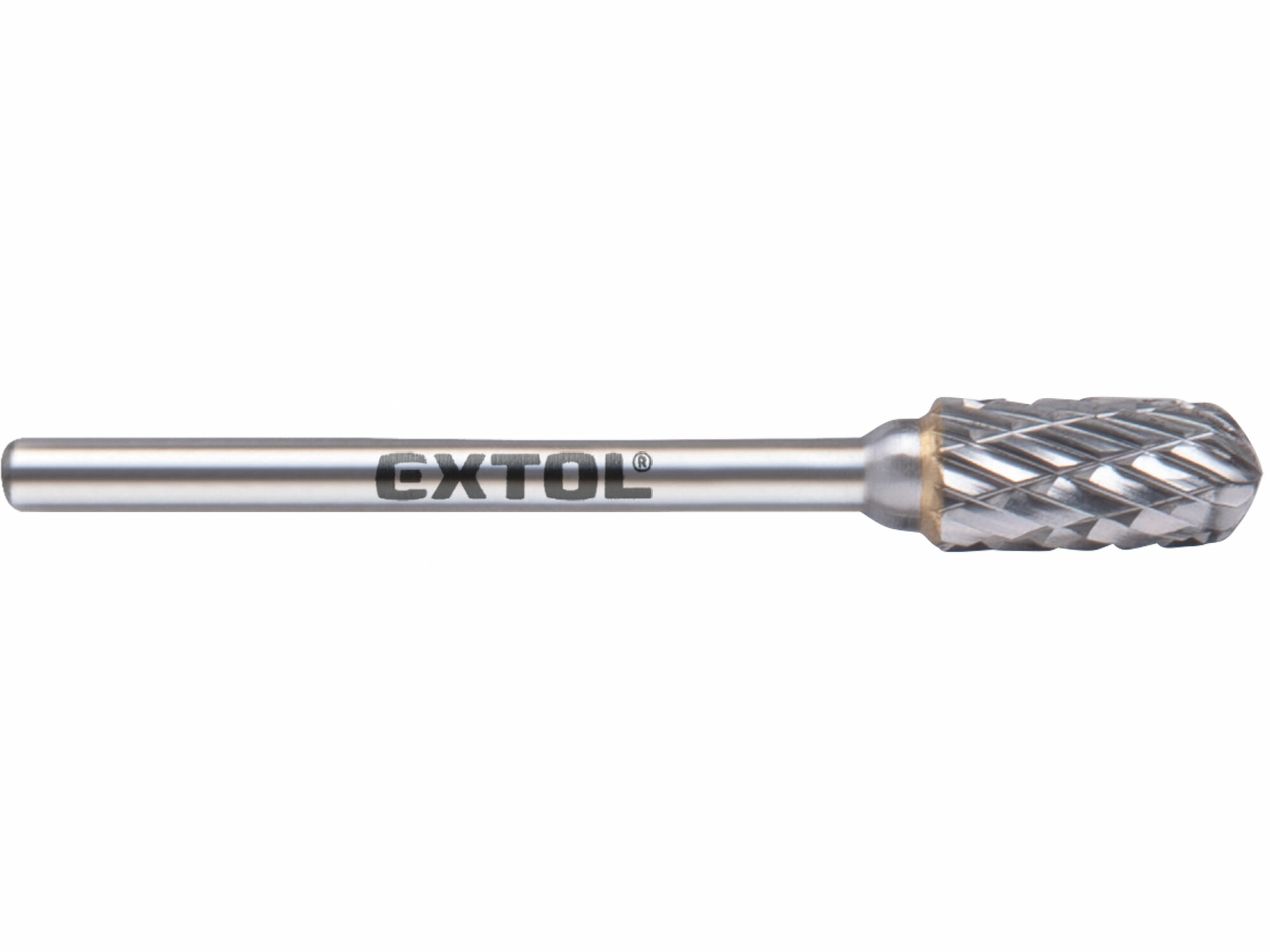 Fréza karbidová valcová, polguľaté čelo, ø6mm, rezná dĺžka 13mm, stopka ø3mm, EXTOL INDUSTRIAL