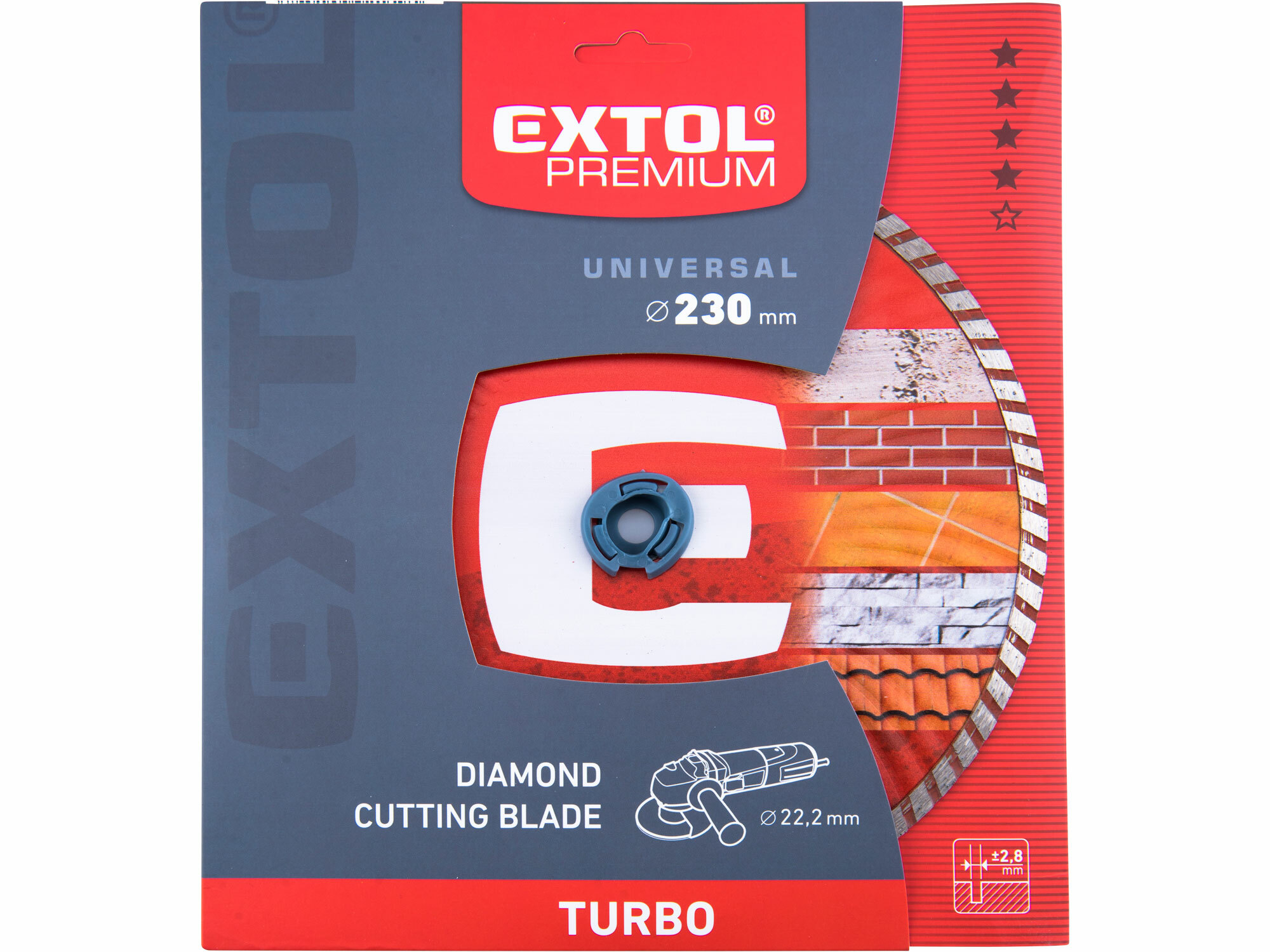 Kotúč rezný diamantový Turbo, 230mm, EXTOL PREMIUM