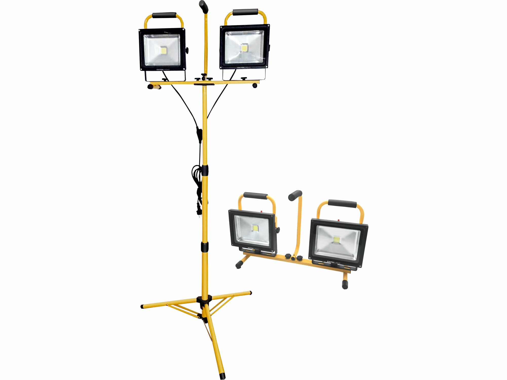 Svietidlo LED so stojanom, 2x30W LED, svietivosť 2x2400 lúmenov, EXTOL LIGHT