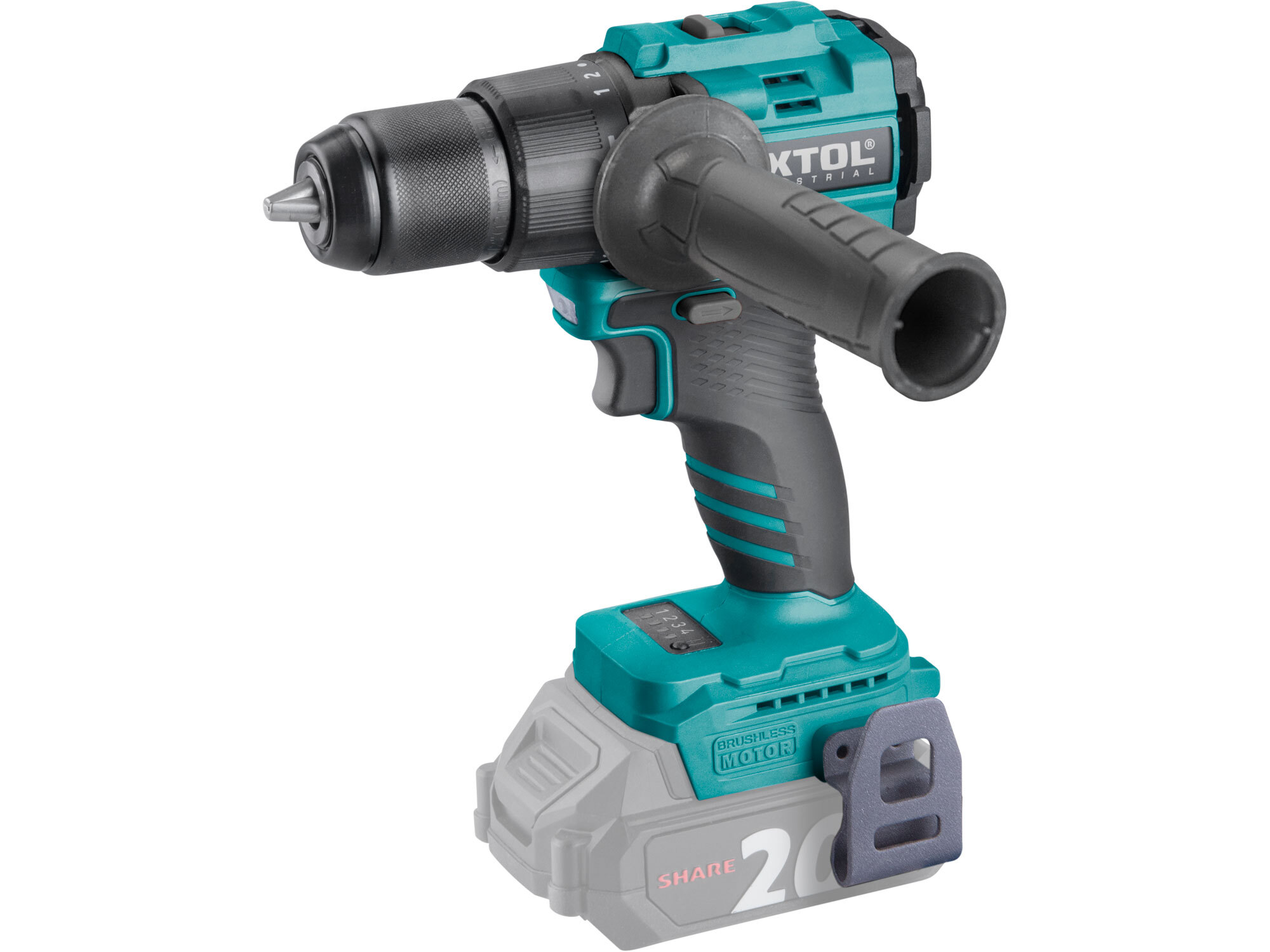 Vŕtačka s príklepom aku Share20V, bez aku, 70Nm, bezuhlíkový motor, kufor, EXTOL INDUSTRIAL