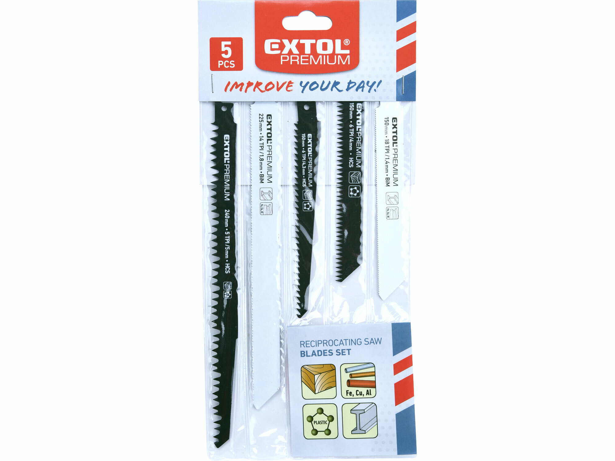 Pílové listy do píly chvostovky, 5-dielna sada