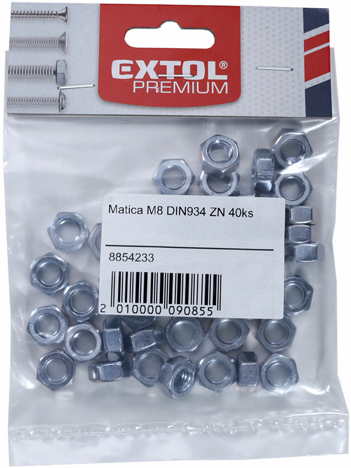 Matica DIN934 ZN, 14ks, M12, EXTOL PREMIUM