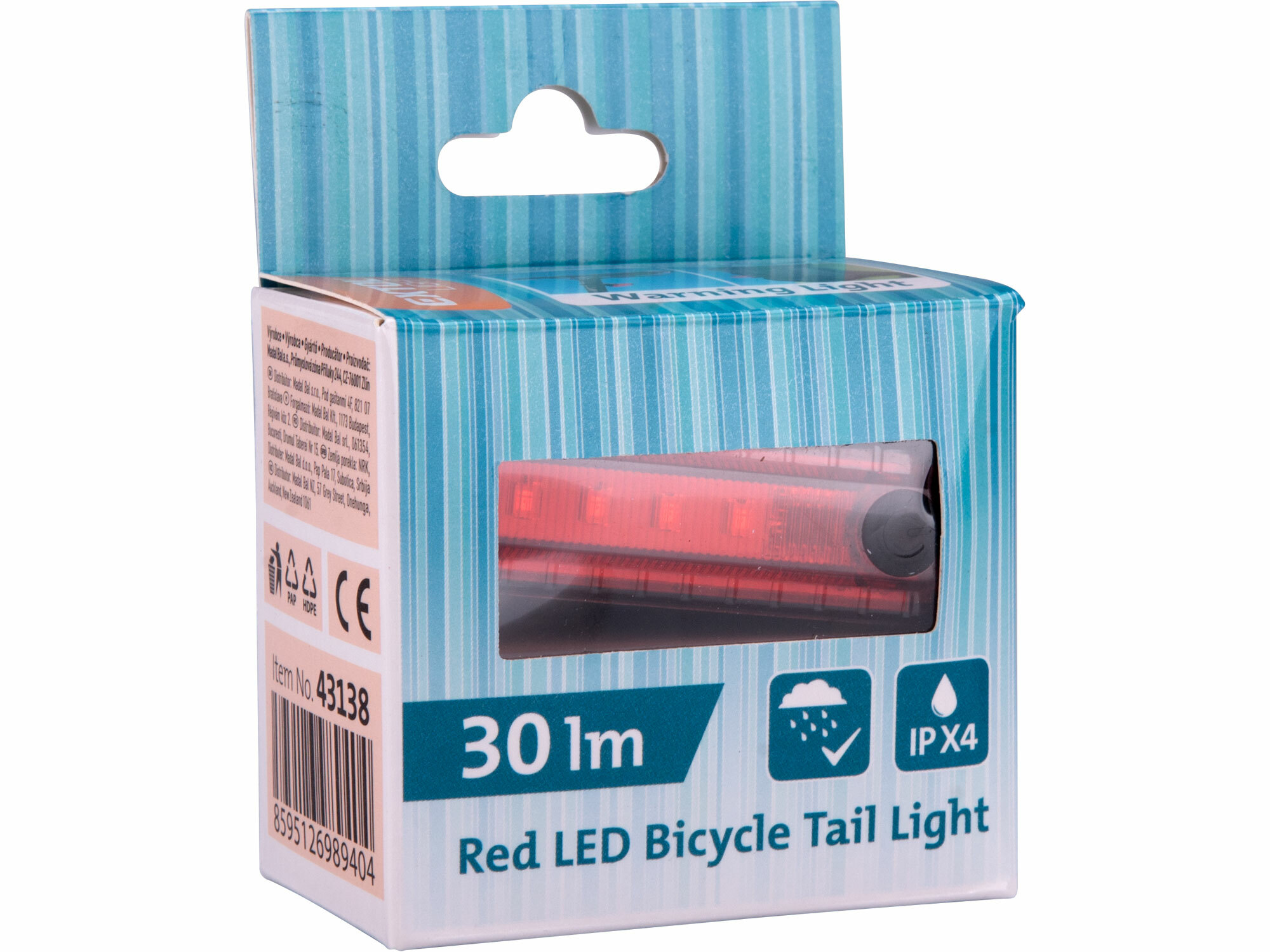 Svietidlo zadné na bicykel červené, 3,7V/220mAh Li-pol, USB nabíjanie, EXTOL LIGHT