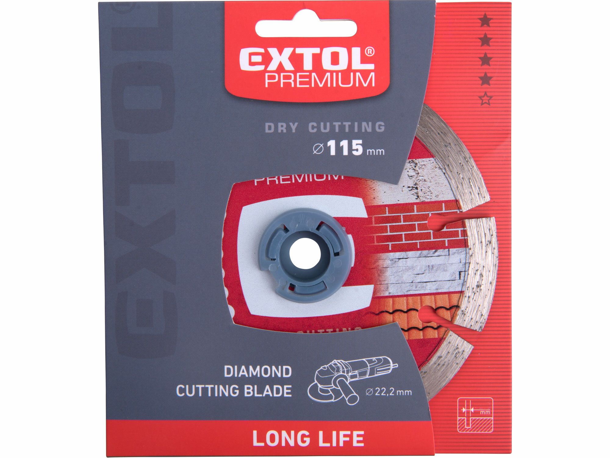 Kotúč rezný diamantový segmentový Long Life, 115mm, EXTOL PREMIUM