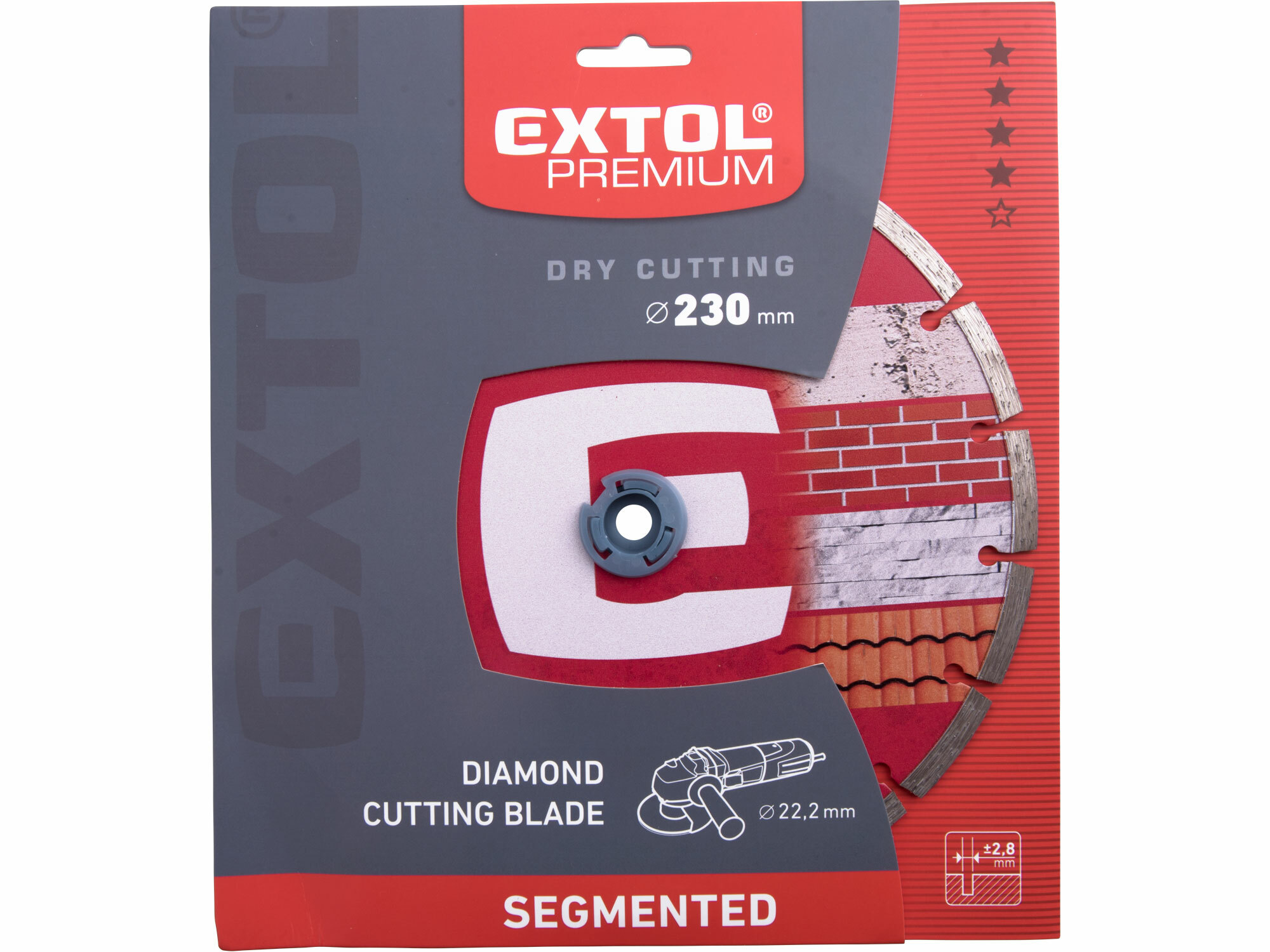 Kotúč rezný diamantový segmentový, 230mm, EXTOL PREMIUM