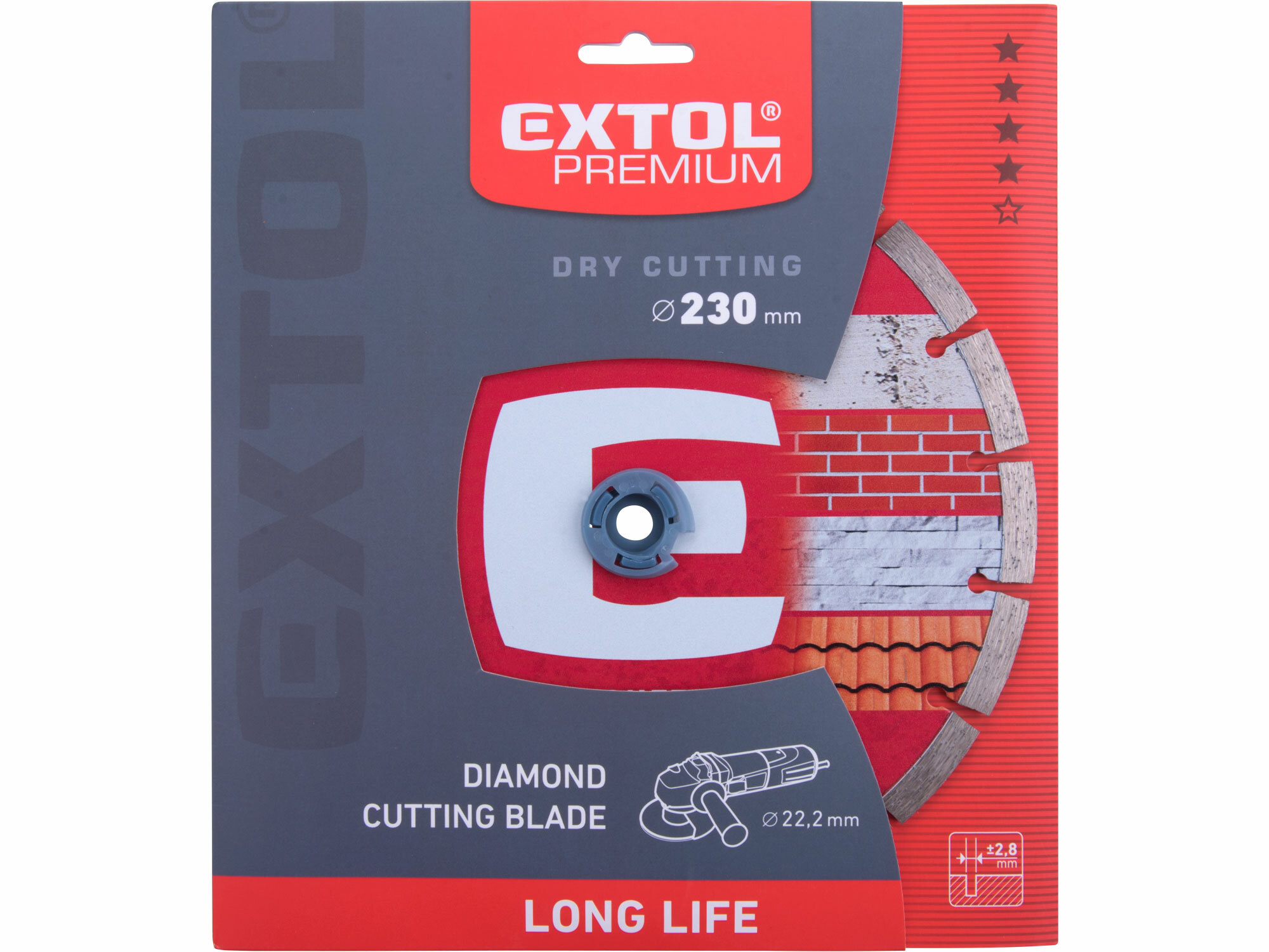 Kotúč rezný diamantový segmentový Long Life, 230mm, EXTOL PREMIUM