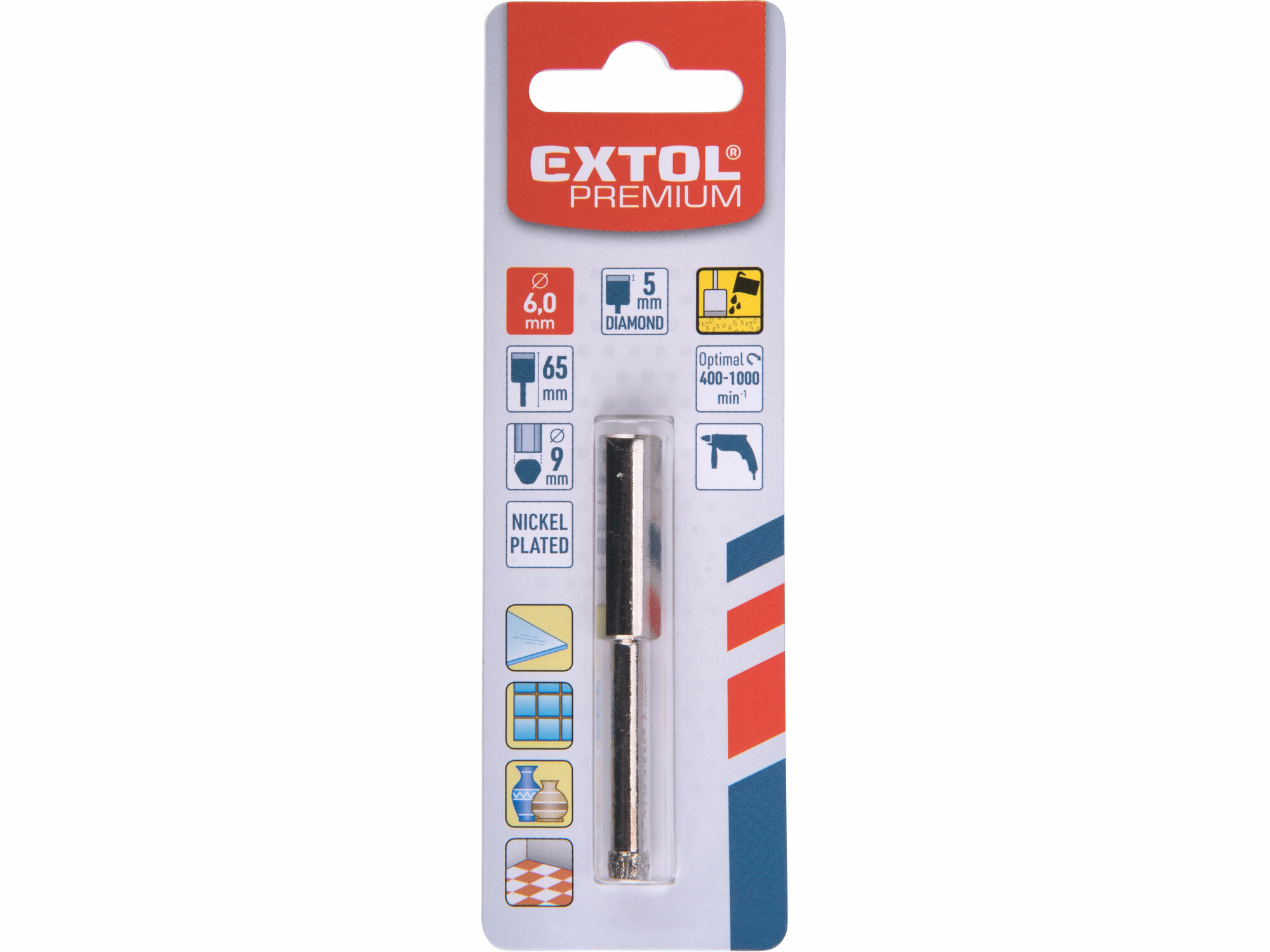 Vrták korunkový diamantový, 6mm