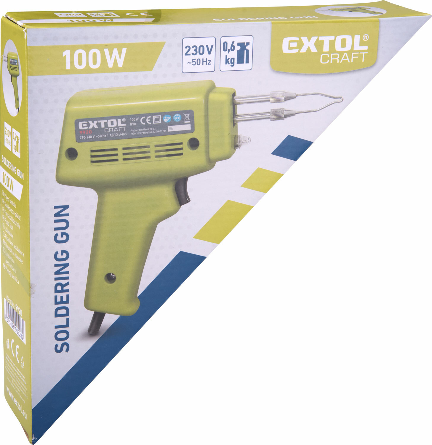 Pištoľ spájkovacia, príkon 100W, EXTOL CRAFT