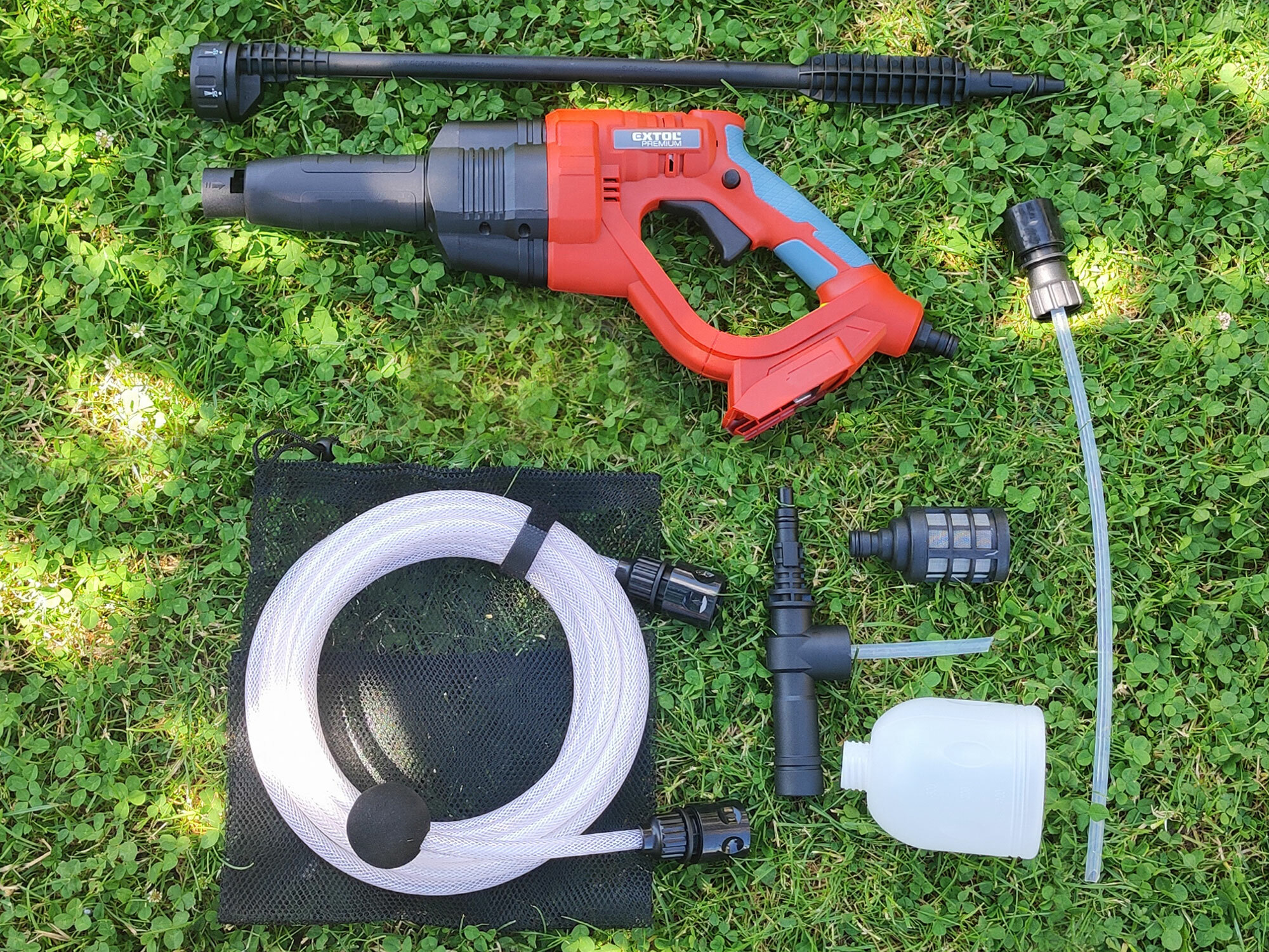 Čistič tlakový aku Share20V, bez aku, 22bar, 120 l/h, EXTOL PREMIUM