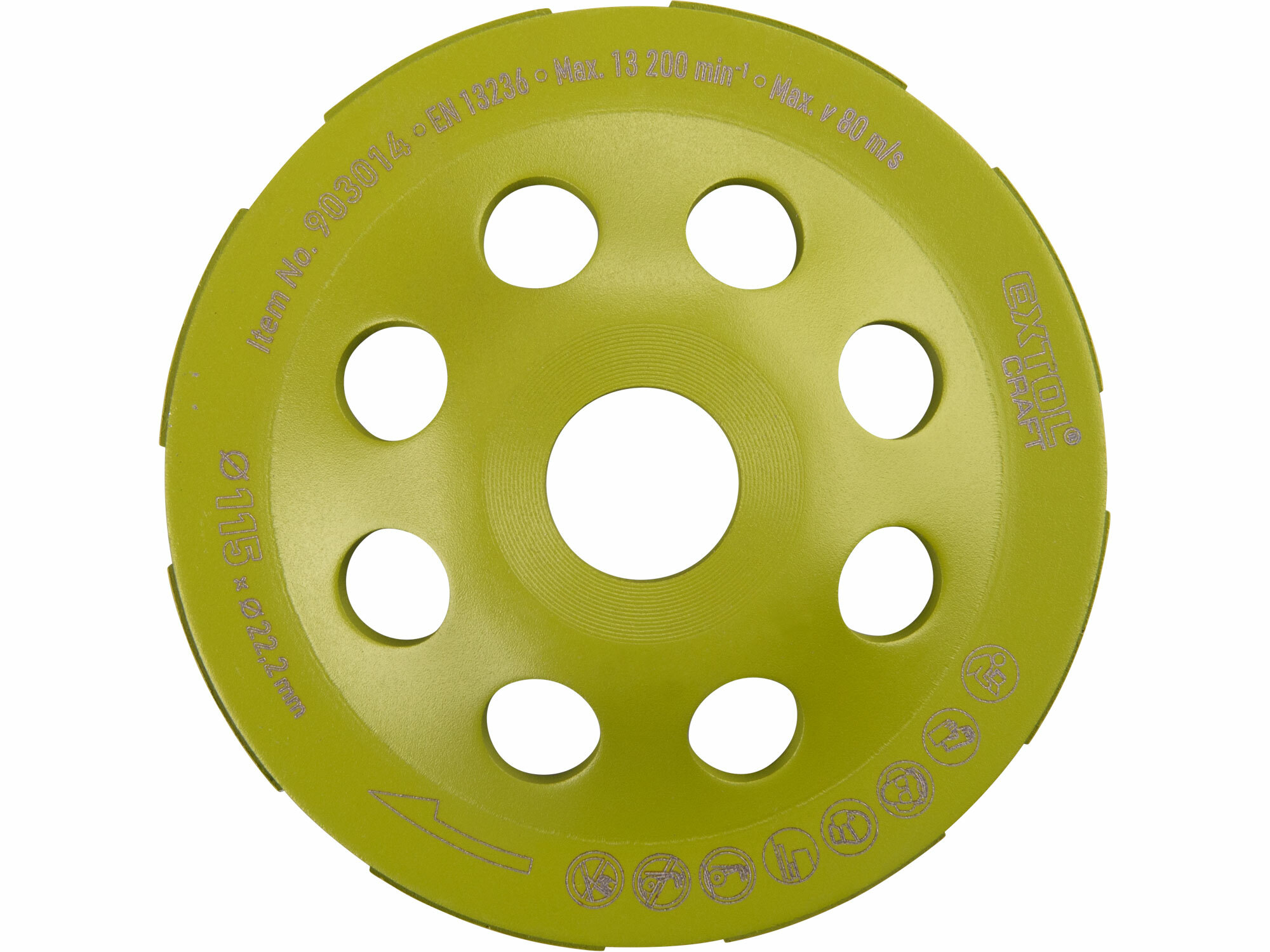 Kotúč brúsny diamantový jednoradový, 115mm, EXTOL CRAFT